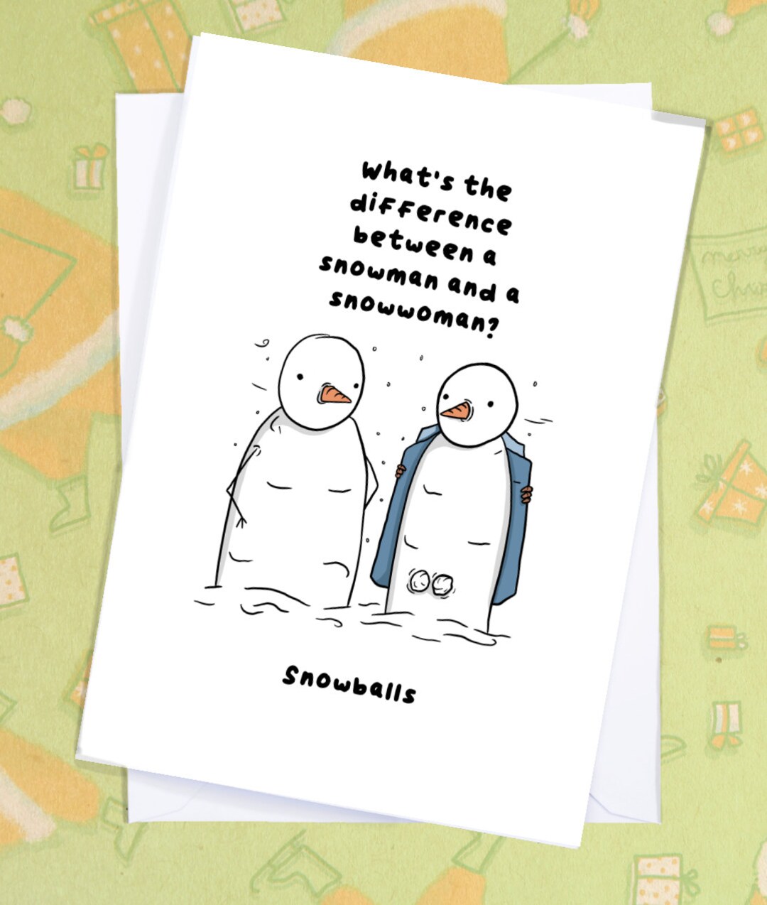 Joke Christmas Card / Snowman Card / Illustrated Christmas Card