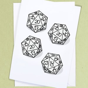 Natürliche 20er Jahre Würfelkarte / D&D Fantasy Gaming Karte / Nerd Geburtstagskarte / Geek Geburtstagsgrüße / DM Geburtstag / Würfel-Geburtstagskarte - GC118