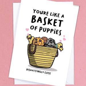 Divertente biglietto d'amore / Biglietto per amanti dei cani / Biglietto per cuccioli / Fidanzato carino / Fidanzata carina / Divertente biglietto di anniversario / Biglietto di San Valentino carino - GC231