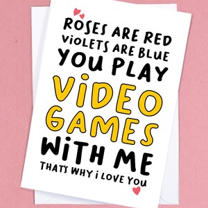 Divertente biglietto d'amore / Biglietto videogioco / Divertente biglietto di anniversario / Amante dei giocatori / Biglietto fidanzato / Biglietto fidanzata / Regalo per videogioco - GC249
