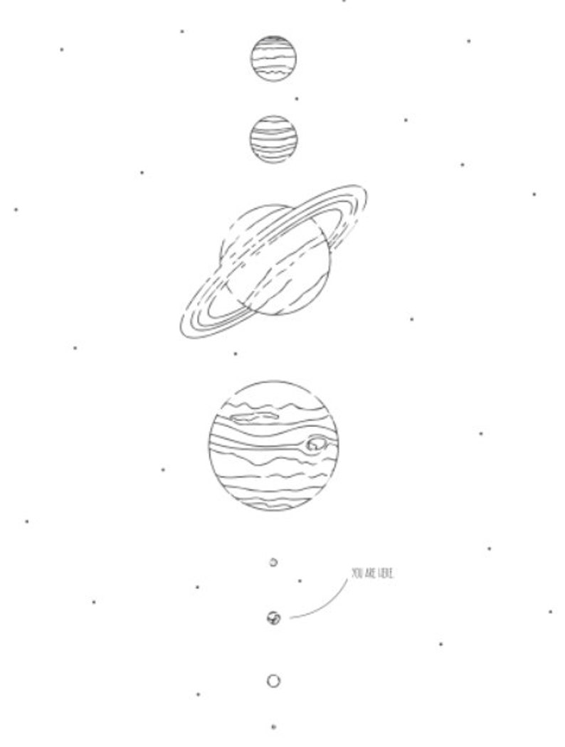 Minimalist Solar System Poster Print Minimalist, circles, planets, space, earth, sun, stars. image 5