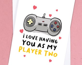 Gamer Love Card / Video Game Card / Gaming Boyfriend Greetings Card / Funny Anniversary Card / Boyfriend Card / Girlfriend Card - GC181