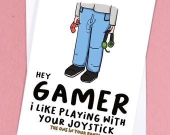 Rude Love Card / Boyfriend Card / Video Game Card / Dirty Card / Funny Anniversary Card / Gaming Card / Valentines Card - GC285