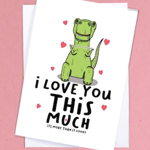 Tarjeta de amor divertida / Tarjeta de amor de T-Rex / Tarjeta de felicitación de dinosaurio / Tarjeta de novio / Tarjeta de aniversario divertida / Tarjeta de novia / Tarjeta de amante - GC163
