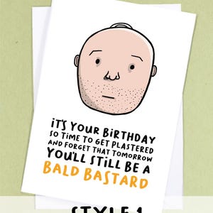 Carte d'anniversaire chauve drôle / carte homme chauve / cadeau homme chauve / carte de voeux blague chauve / cadeau d'anniversaire chauve / homme chauve / cadeau chauve - GC71