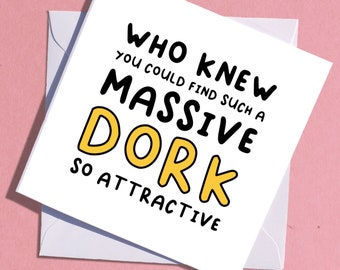 Cute Card for the Dork in your life / Nerdy Boyfriend / Gamer Love Card / Geeky Card / Anniversary Card / Boyfriend Card / Girlfriend Card