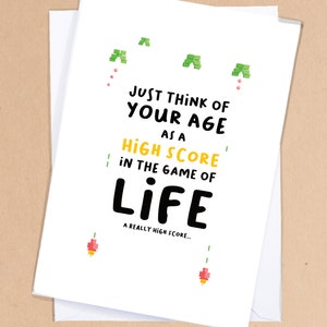 Carte d'anniversaire de jeu / Carte d'anniversaire de joueur / Carte d'anniversaire de geek / Salutations d'anniversaire drôles / Anniversaire de frère ou de soeur / Carte de jeu ringard - GC26