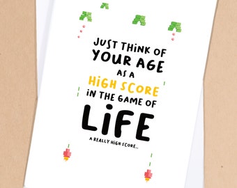 Tarjeta de cumpleaños para gamers, gamers, geeks, gratificantes, de hermanos y nerds - GC26