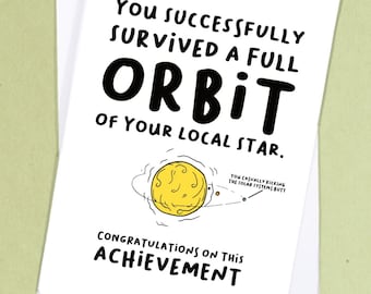 Space Birthday Card / Nerd Birthday Card / Funny Birthday Greetings / Friends Birthday / Joke Birthday Card / Rude Greetings Card - GC65