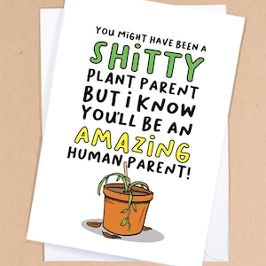 Tarjeta para recién nacidos / Tarjeta para bebés nuevos / Tarjeta para amantes de las plantas / Tarjeta divertida para mamás primerizas / Tarjeta de felicitación para mamás primerizas / Regalo para bebés nuevos / Regalo para jardineros malos - GC321