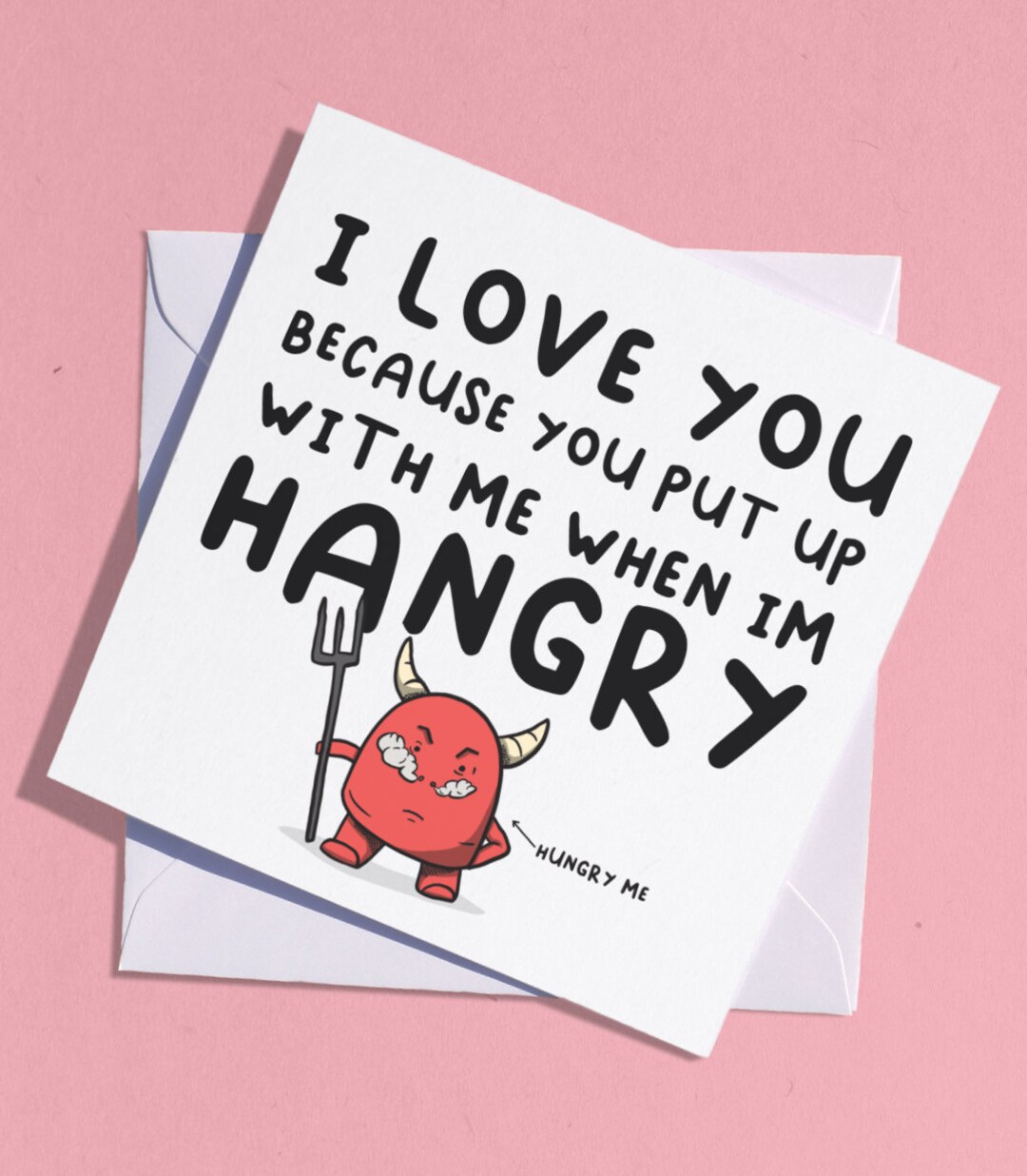 Funny Love Card / Food Card / Hangry Greetings Card / Funny Etsy
