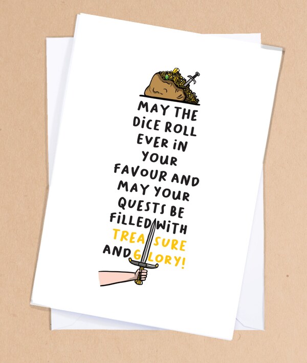 Dnd Birthday Card/ D&amp;D Card / Dungeon Master Card / D20 / Natural 20 ...