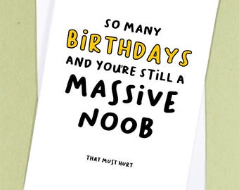 Carte de jeu vidéo / carte d'anniversaire de joueur / anniversaire de petit ami / carte d'anniversaire de jeu / carte de voeux de geek / cadeau de joueur méchant - GC130