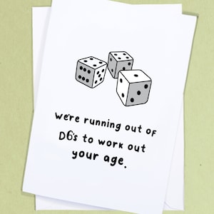 D6 Scherzkarte / D&D Fantasy Gaming Karte / Nerd Geburtstagskarte / Geek Geburtstagsgrüße / DM Geburtstag / Würfel-Geburtstagskarte - GC37