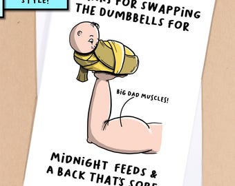 Gym fathers day card / New dad card / Dad card / Dads birthday / Card for dad / Step dad card / fathers day - GC448