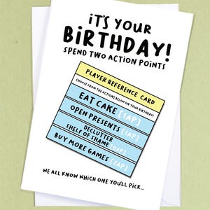 Tarjeta de cumpleaños de juego de mesa / Tarjeta de mesa / Tarjeta de referencia de jugador / Tarjeta de jugador de mesa / Tarjeta de juego nerd / Tarjeta de juego / Tarjeta de novio geek - GC401