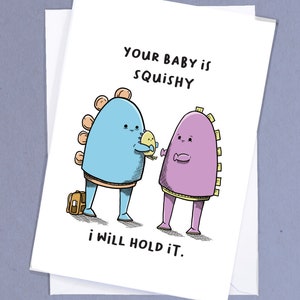 Leuke nieuwe ouderkaart / Squishy Baby / grappige babywenskaart / babyshower / pasgeboren cadeau / Joke-zwangerschapskaart / schattig babycadeau - GC315