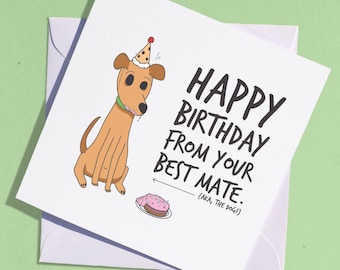 Dog birthday card - pet birthday card, best friend card, Labrador card