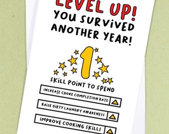 Carte d'anniversaire de jeu vidéo / carte d'anniversaire de joueur / carte de geek / carte de jeu vidéo / anniversaire de joueur / anniversaire de petit ami - GC93