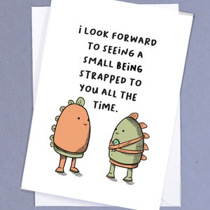Cute Parenting Gift / Funny Baby Greetings Card / Sling Baby / Baby Shower / New born gift / Cute Pregnancy Card / Cute Baby Gift - GC295