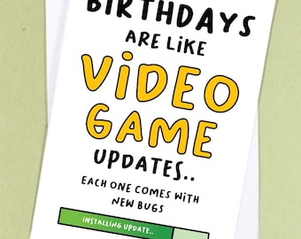 Funny Gaming Birthday Card / Video Game Card / Gamer Boyfriend / Gamer Girlfriend / Gaming joke / Gaming Greetings Card - GC457