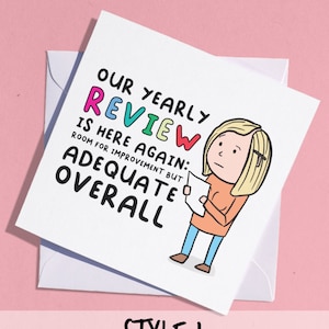 Funny Anniversary card for boyfriends, girlfriends, husbands or wife's yearly review