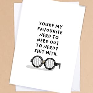 Cartão de nerd favorito da sua vida / Cartão nerd / Presente nerd / Cartão de amigo nerd / Cartão de aniversário nerd / Cartão de amigo nerd / Cartão de namorada - GC53