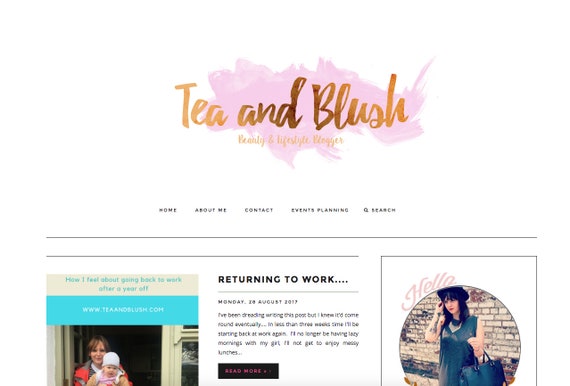 Custom Blog Header Blogger Branding Blog Banner Custom Etsy