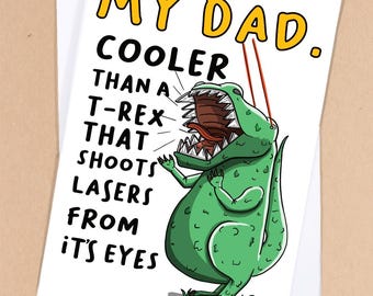Dinosaur fathers day card / Cool dad card / Trex card / My dads cool / Card for dad / Step dad card / fathers day - GC455