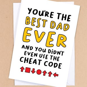 Carte fête des pères gamer / Carte papa gamer / Carte papa ringard / Anniversaire papa / Carte pour papa / Carte beau-père / Papa joueur - GC458