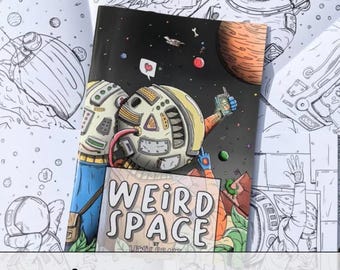 Kids Digital Space Themed Colouring Book - Print at home colouring book - Original Illustrated colouring book for kids and adults