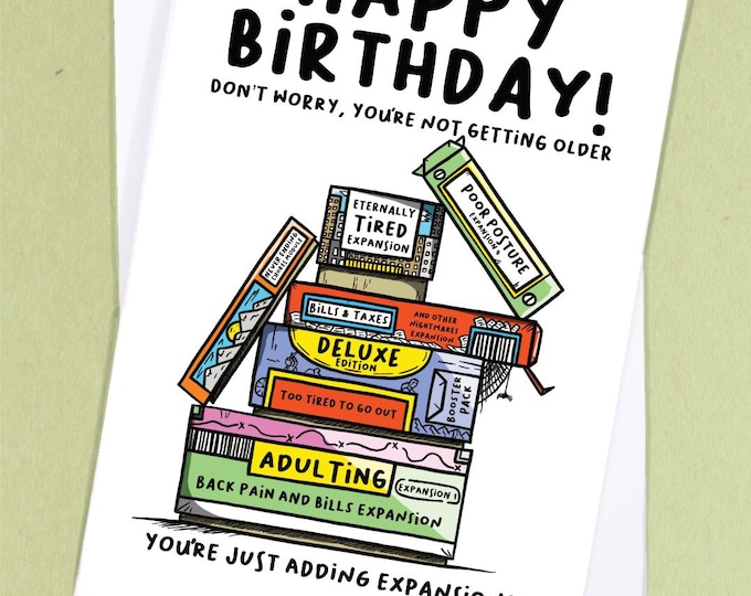 Board Game Birthday card / Expansion pack joke / Nerdy gaming Card / Board Gaming Card / Boyfriend geek card / Board game addict - GC404
