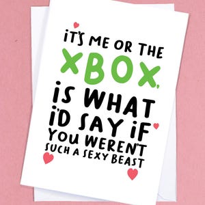 Tarjeta de amor divertida / Tarjeta de Xbox / Tarjeta de videojuego / Tarjeta de novio / Tarjeta de aniversario divertida / Tarjeta de jugador / Tarjeta de adicto a los juegos - GC251