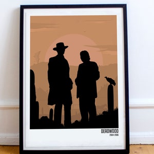 Deadwood Minimalist Poster Print / Timothy Olyphant / Ian McShane / Western poster / Tv series