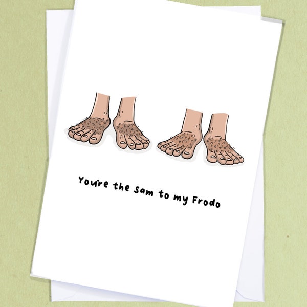 Hobbit love / You're the Sam to my Frodo / Cute Anniversary Card / Cute Valentines Card / Boyfriend Card / Girlfriend Card / Sweet card