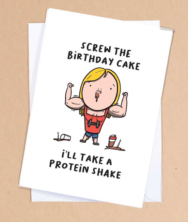 Gym lover birthday card/ Gym goer card / Gym rat card / Fitness card / Funny birthday card for him / Boyfriend birthday card - GC16 image 4