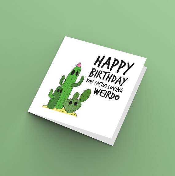 Cactus Birthday Card Cactus Lover Cactus Gift Cacti Etsy Singapore