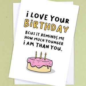 Tarjeta de cumpleaños malvada / Saludos de cumpleaños divertidos / Cumpleaños de hermanos / Tarjeta de cumpleaños de broma / Tarjeta de saludos groseros - GC108
