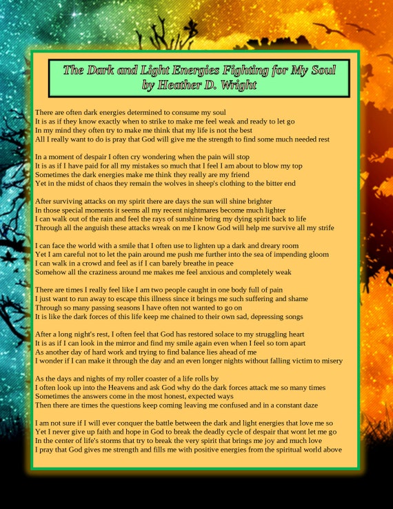 The Dark And Light Energies Fighting For My Soul