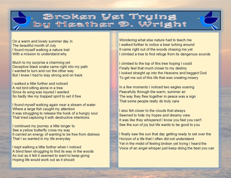 Weakened However Hoping - Printable Electronic Down load picture regarding Poems for Two Voices Printable identified as Destroyed However Attempting - Printable Electronic Down load