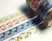 Vintage Floral Washi 4 colors ( white, pink, blue and mint)