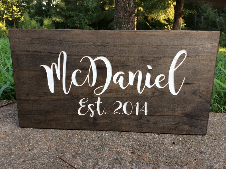 Laser Engraved Family Name Established Wedding Sign Last Etsy laser-engraved-family-name-established-wedding-sign-last-etsy