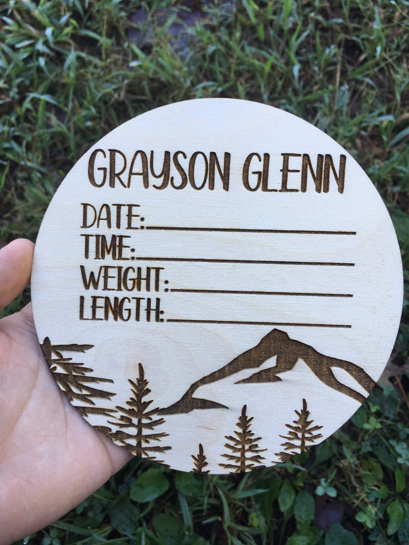 mountain baby announcement