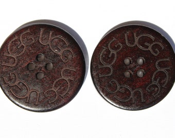 FREE Shipping - Two (2) New Replacement Buttons for Adults sizes UGG boots - BROWN color