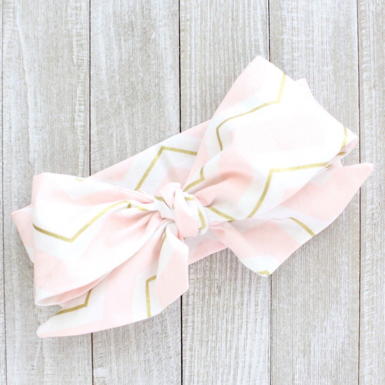Hair Scarf Baby Turban Blush Zag Wrap Baby Headwrap Photo Prop Knotted Big Bow Toddler Infant Baby Shower Gift Newborn Headband