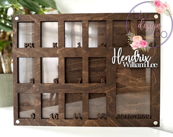 Custom School Years Photo Frame - Personalized Wood Sign - Wooden Home Decor - Yearly School Pictures - Personalized Photo Display Board