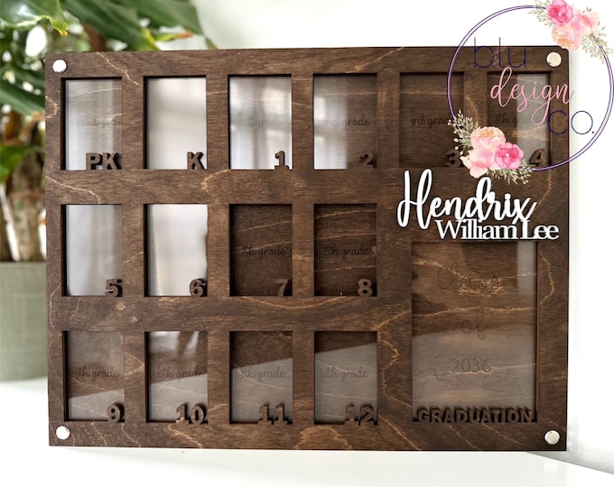 Custom School Years Photo Frame Personalized Wood Sign Etsy