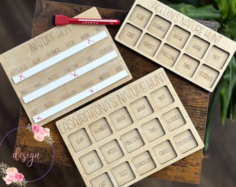 Personalized Nature Scavenger Hunt Board – Kids Montessori Toy