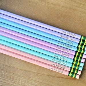 Custom Pastel Engraved Pencils - Personalized Pencil - Back to School - Teacher Appreciation - Student Gift - Name Pencils - Ticonderoga #2