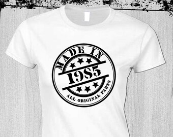 35th Birthday T-shirt Made In 1985 Stamp Women's Multiple colours Funny Gift Anniversary Present